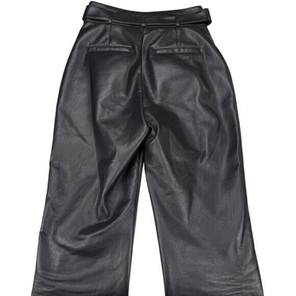 Aritzia Babaton Tie-Front High Rise Vegan Leather Pant In Black Size 0 - Picture 6 of 6
